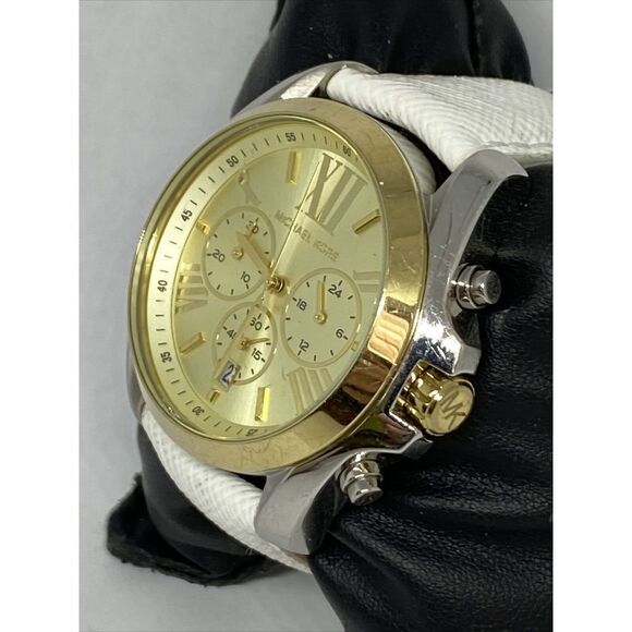 Michael Kors MK5605 Women's Leather Analog Gold Dial Quartz Genuine Watch XX486 - Picture 4 of 12